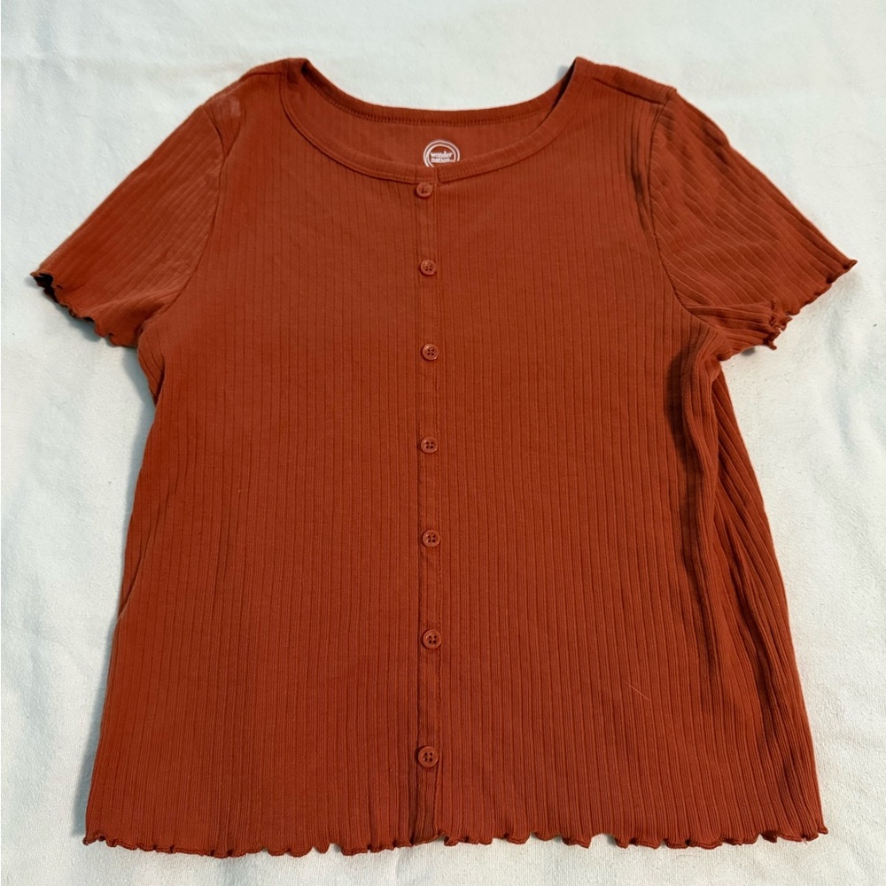 Wonder Nation Terracotta Button-Down Shirt